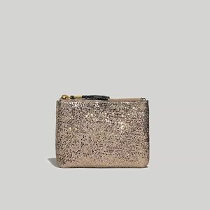 *NWT* Madewell Small Zip Pouch in Metallic Leather